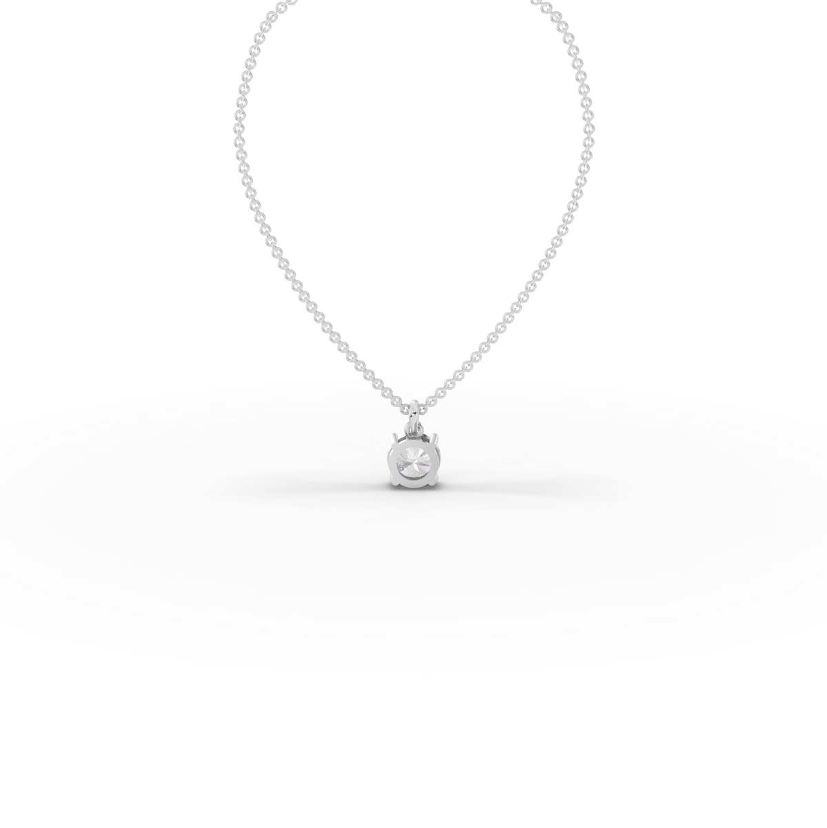 1.50 CT Round Basket Lab Grown Diamond Solitaire Pendant, view 3
