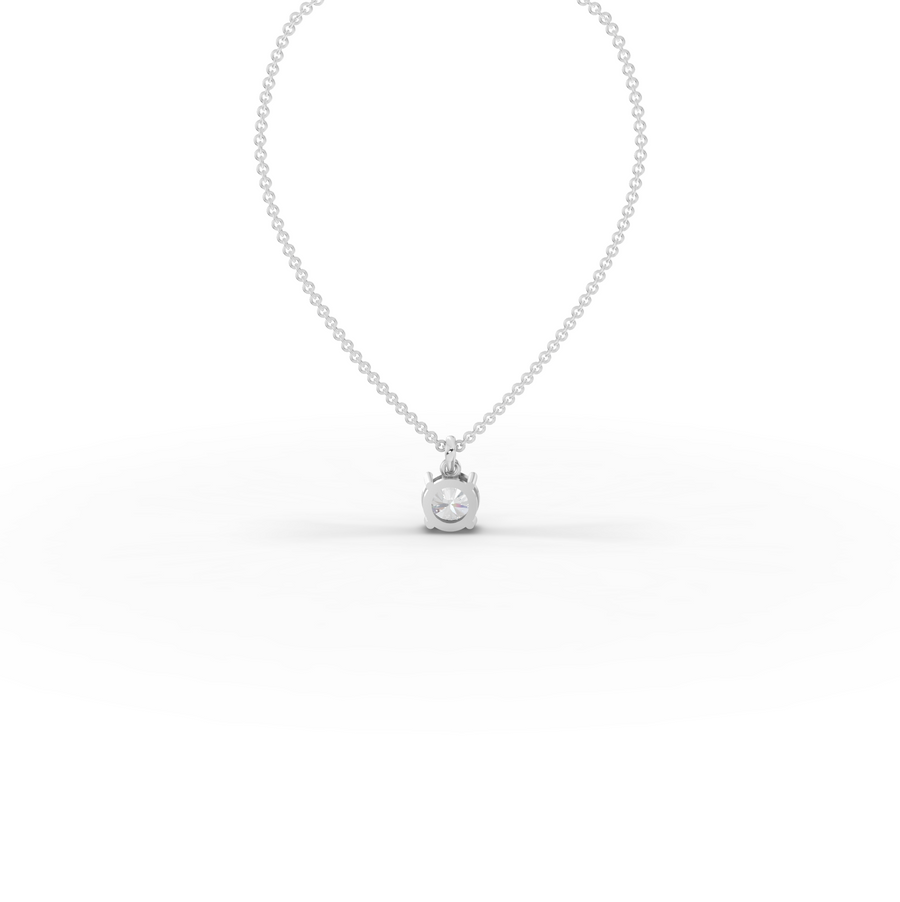1.50 CT Round Basket Lab Grown Diamond Solitaire Pendant, view 3