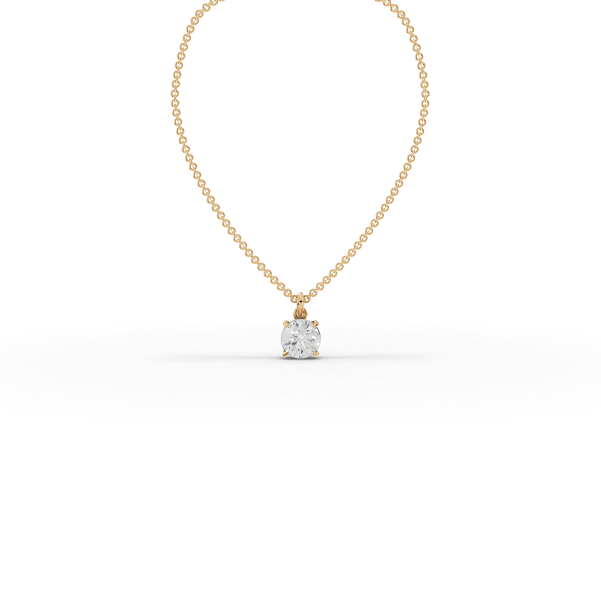 1.50 CT Round Basket Lab Grown Diamond Solitaire Pendant, view 4