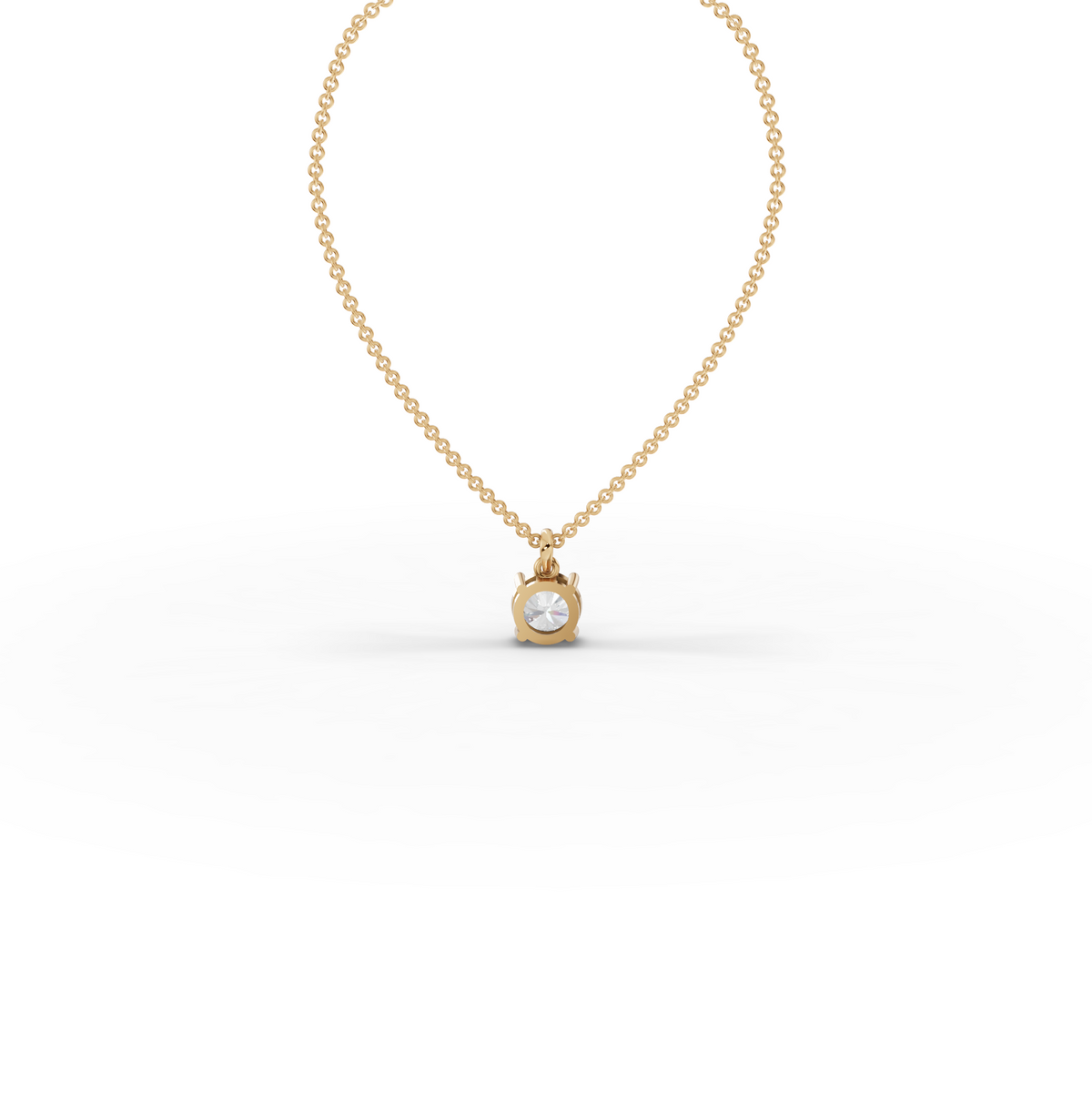 1.50 CT Round Basket Lab Grown Diamond Solitaire Pendant, view 6