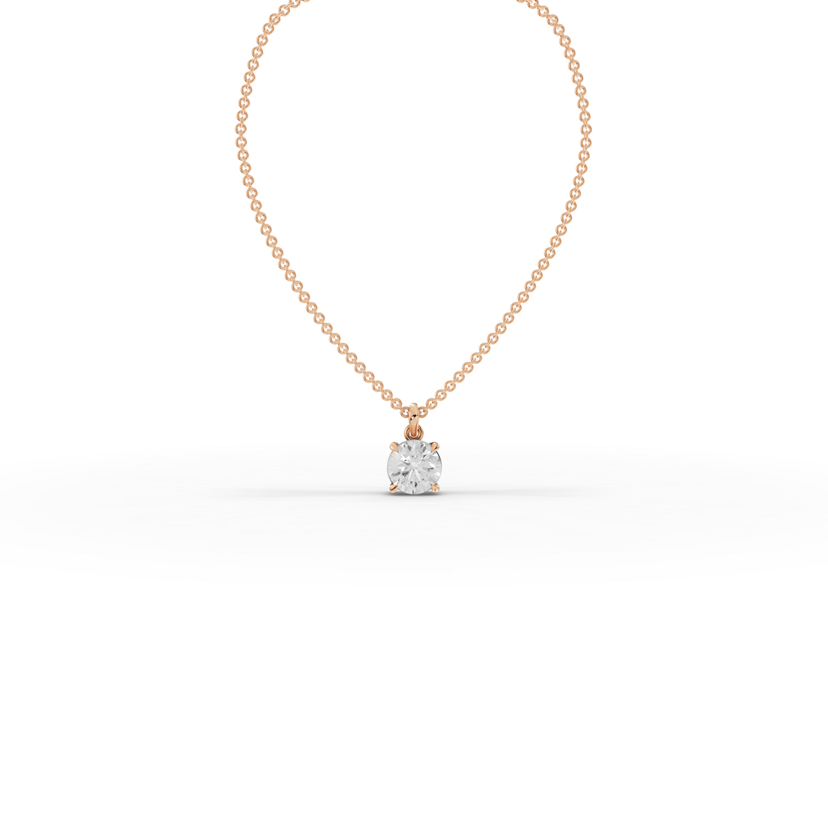 1.50 CT Round Basket Lab Grown Diamond Solitaire Pendant, view 7