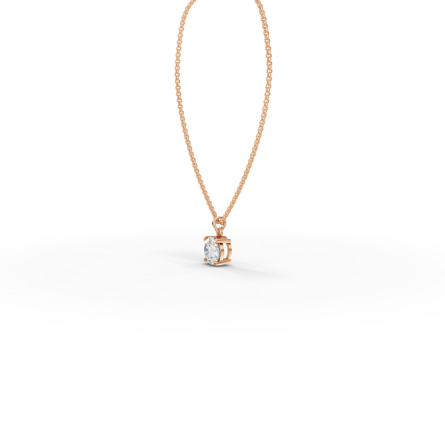 1.50 CT Round Basket Lab Grown Diamond Solitaire Pendant, view 8
