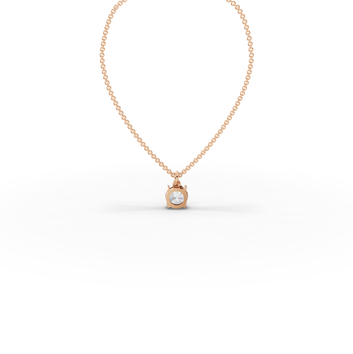 1.50 CT Round Basket Lab Grown Diamond Solitaire Pendant, view 9
