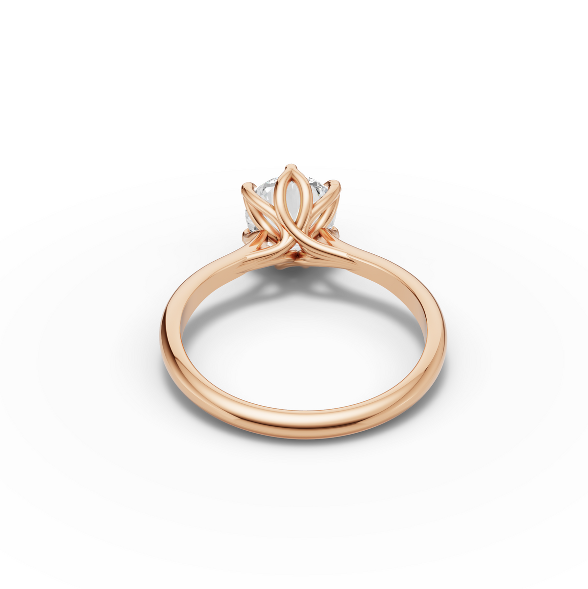 1.50 CT Round Lab Grown Diamond Cathedral Set Solitaire Ring, view 9