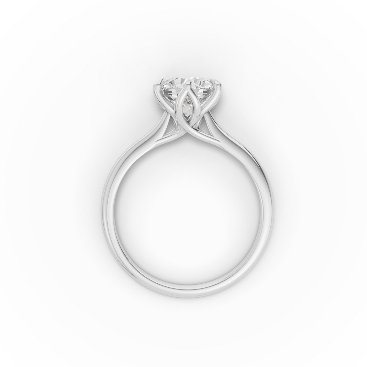 1.50 CT Round Lab Grown Diamond Cathedral Set Solitaire Ring
