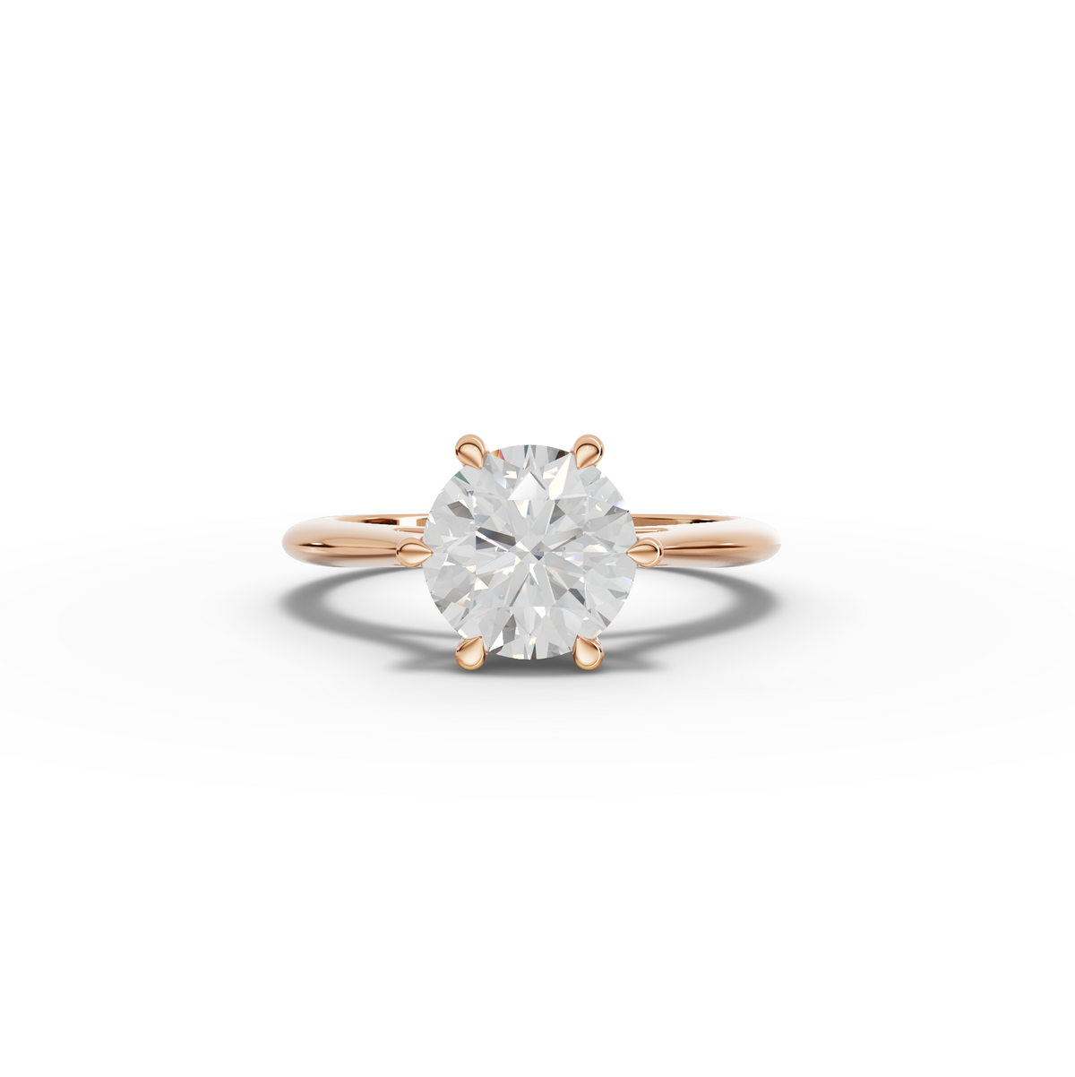 1.50 CT Round Six-Prong Solitaire Lab Grown Diamond Engagement Ring in rose gold