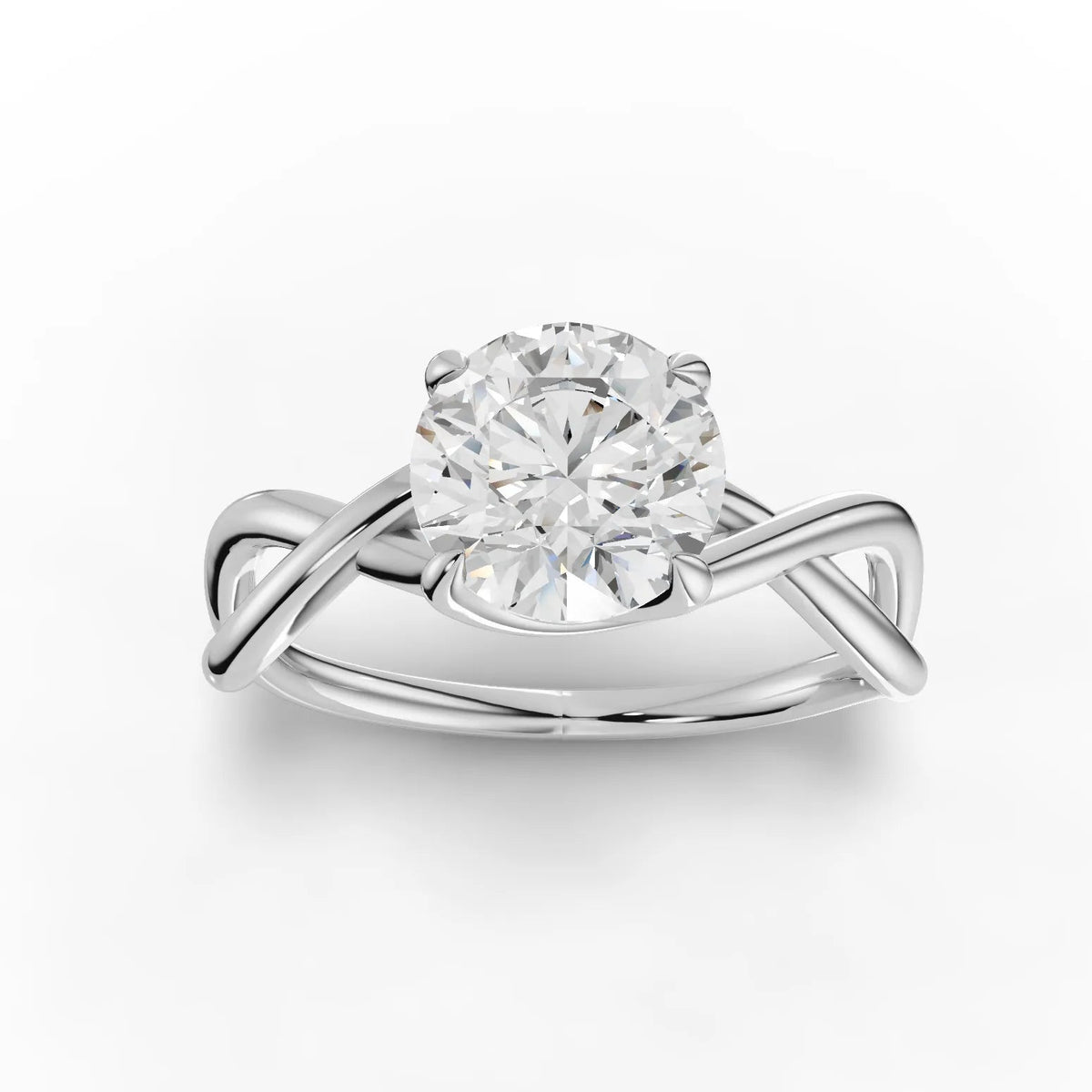 1.50 Ct round lab grown diamond solitaire ring with a polished 18k gold band and a minimalist design showcasing the diamond.