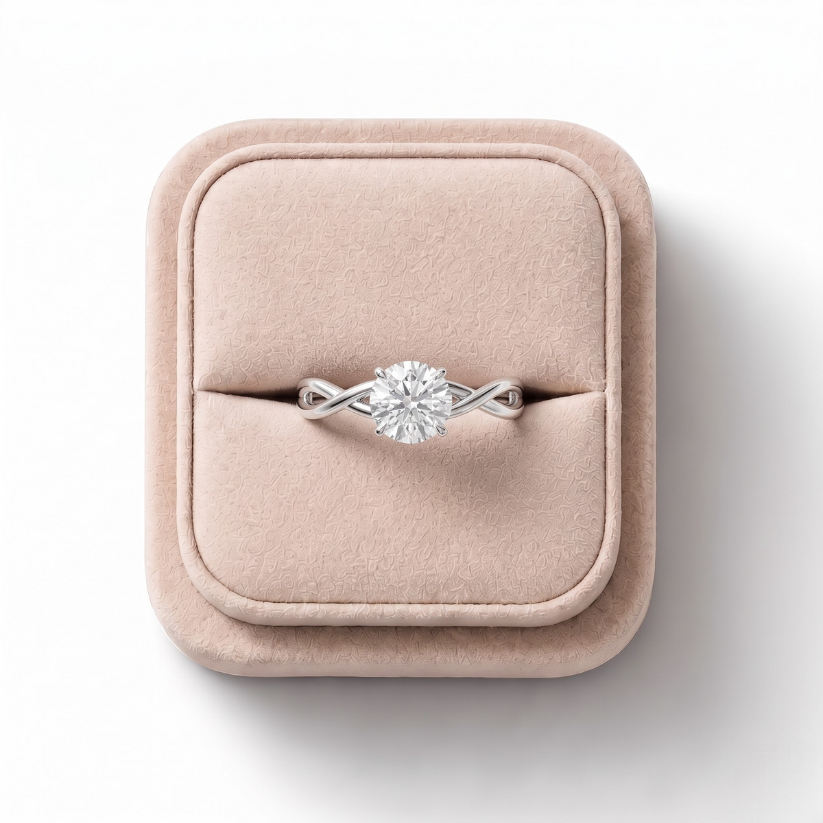 1.50 CT Round Solitaire Prong Set Lab Grown Diamond Ring, on a white background