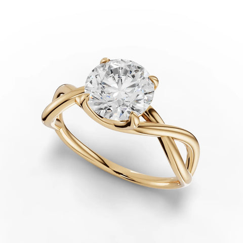 1.50 Ct round lab diamond solitaire ring in polished 18k gold, featuring a precision prong setting and sleek design.