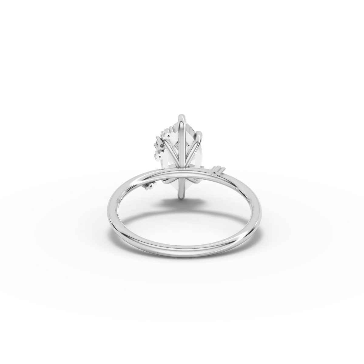 1.52 CT Marquise Solitaire With Side Stone Lab Grown Diamond Ring, view 2
