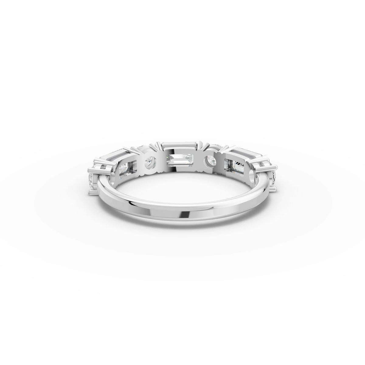 1.57 CT Emerald Lab Grown Diamond Half Eternity Ring, view 2