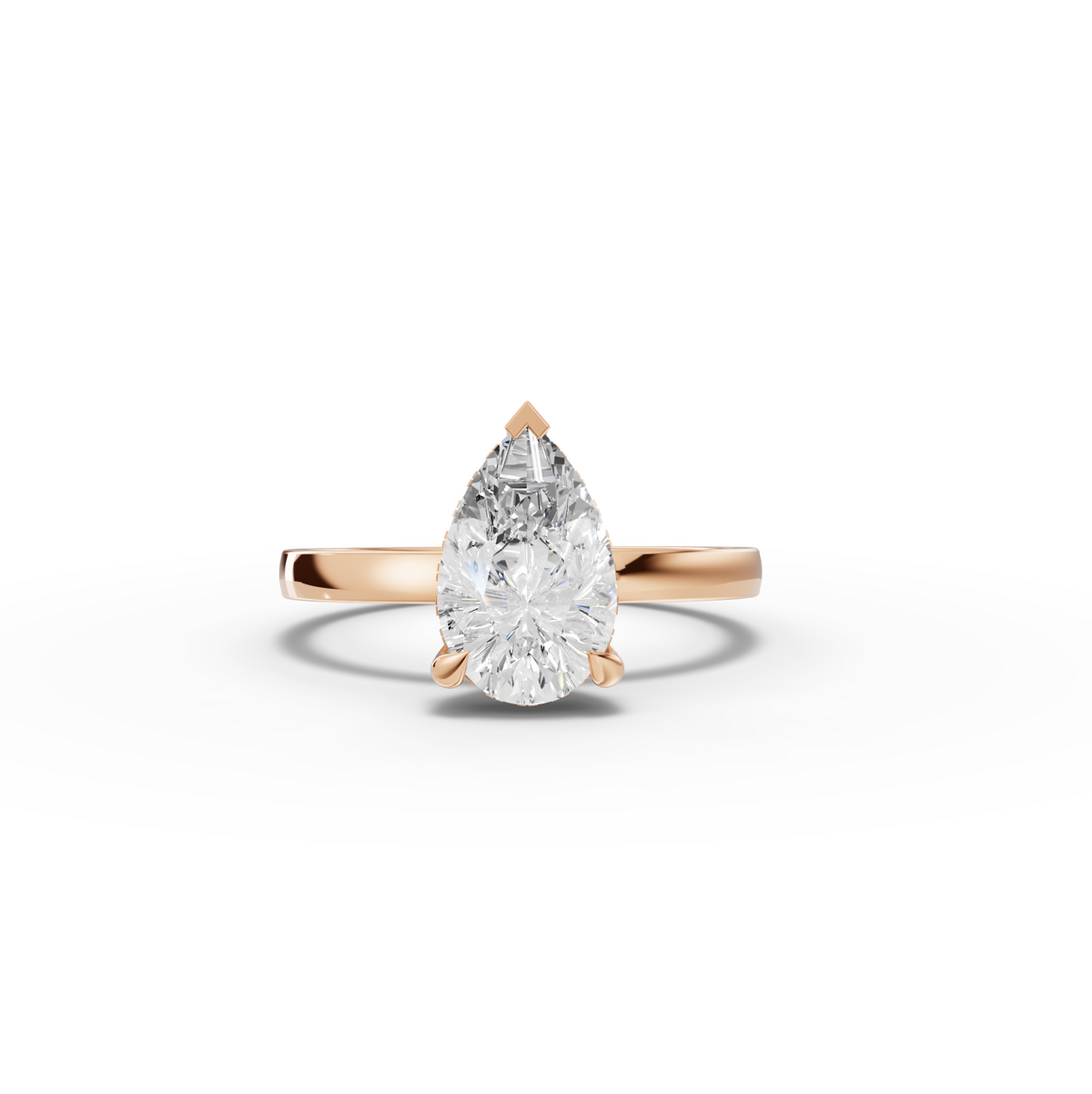 1.57 CT Pear Hidden Halo Lab Diamond Solitaire Engagement Ring in rose gold