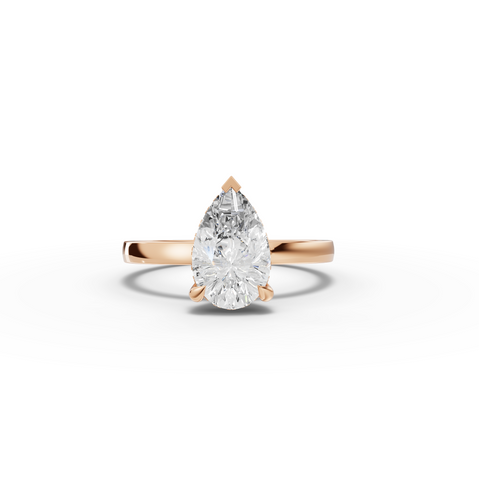 1.57 CT Pear Hidden Halo Lab Diamond Solitaire Engagement Ring in rose gold