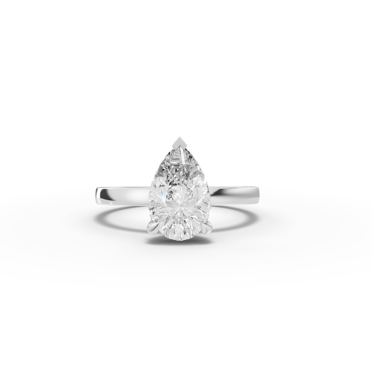 1.57 CT Pear Hidden Halo Lab Diamond Solitaire Engagement Ring in white gold