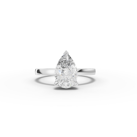 1.57 CT Pear Hidden Halo Lab Diamond Solitaire Engagement Ring in white gold