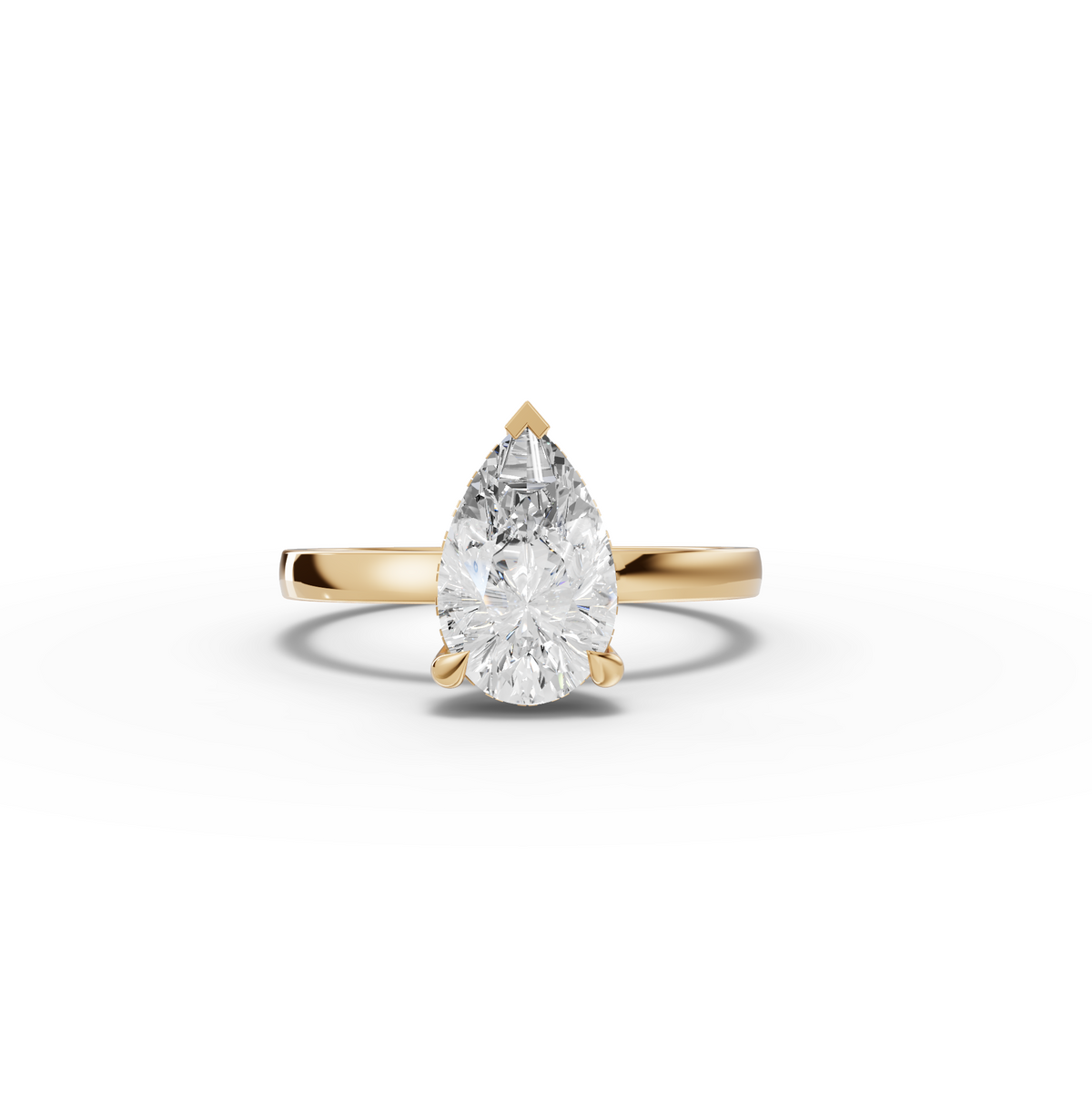 1.57 CT Pear Hidden Halo Lab Diamond Solitaire Engagement Ring in yellow gold