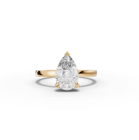 1.57 CT Pear Hidden Halo Lab Diamond Solitaire Engagement Ring in yellow gold