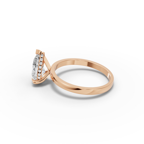 1.57 CT Pear Hidden Halo Lab Diamond Solitaire Engagement Ring, view 5