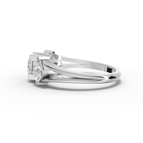 1.58 CT Princess Three Stone Lab Grown Diamond Ring, view 2