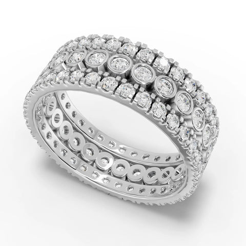 Round bridal set white gold angle