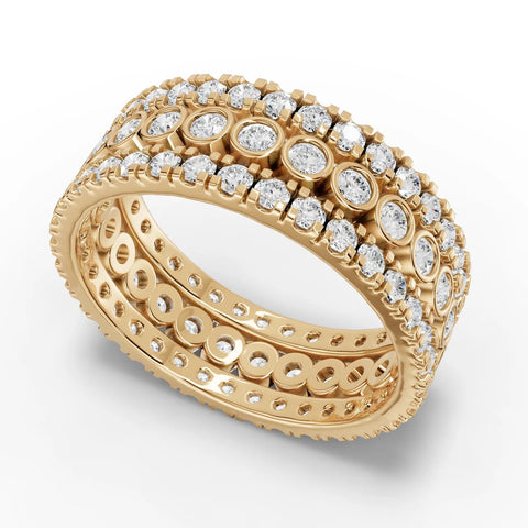 Round bridal set yellow gold angle