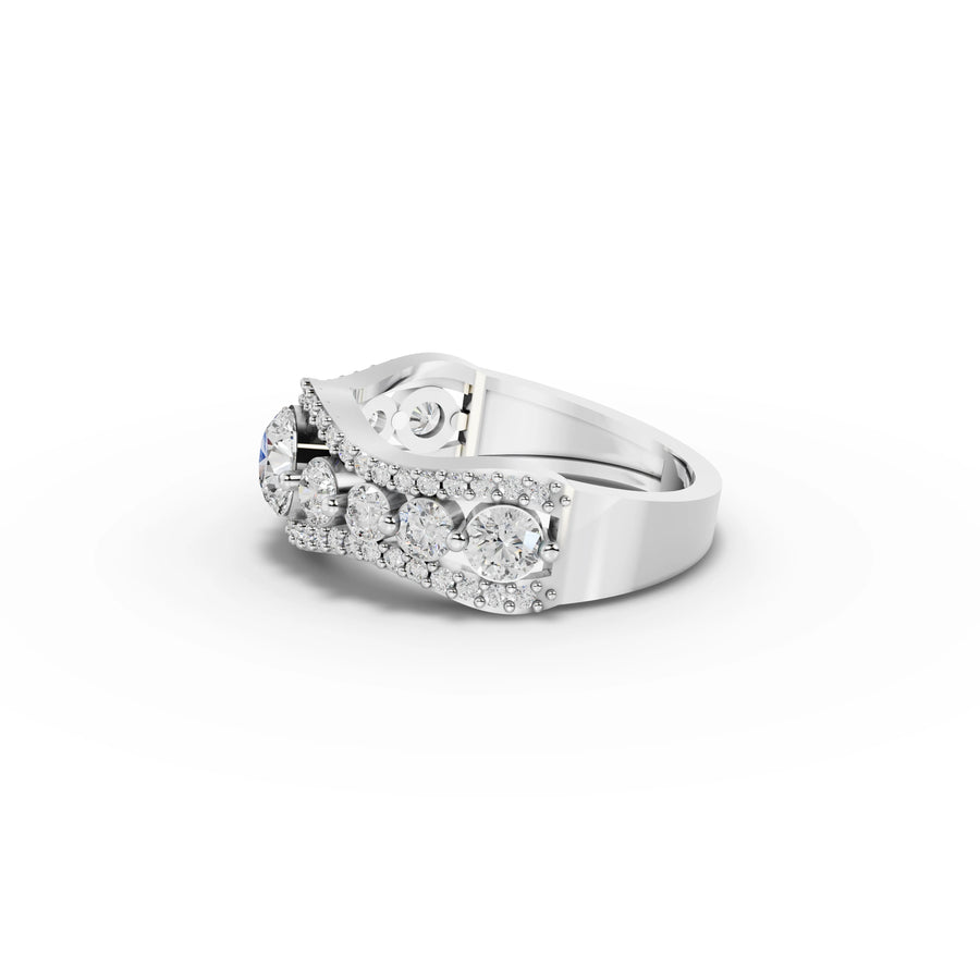 1.66 CT Round Statement Lab Grown Diamond Ring in white gold, view 2