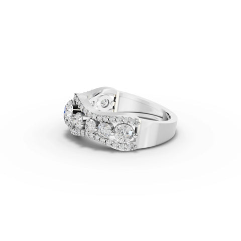 1.66 CT Round Statement Lab Grown Diamond Ring in white gold, view 2