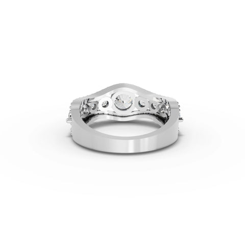1.66 CT Round Statement Lab Grown Diamond Ring in white gold, view 3