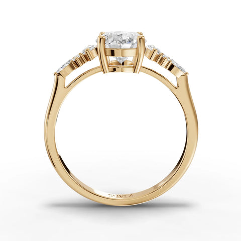 1.67 CT Oval Solitaire Lab Grown Diamond Accent Ring, view 5