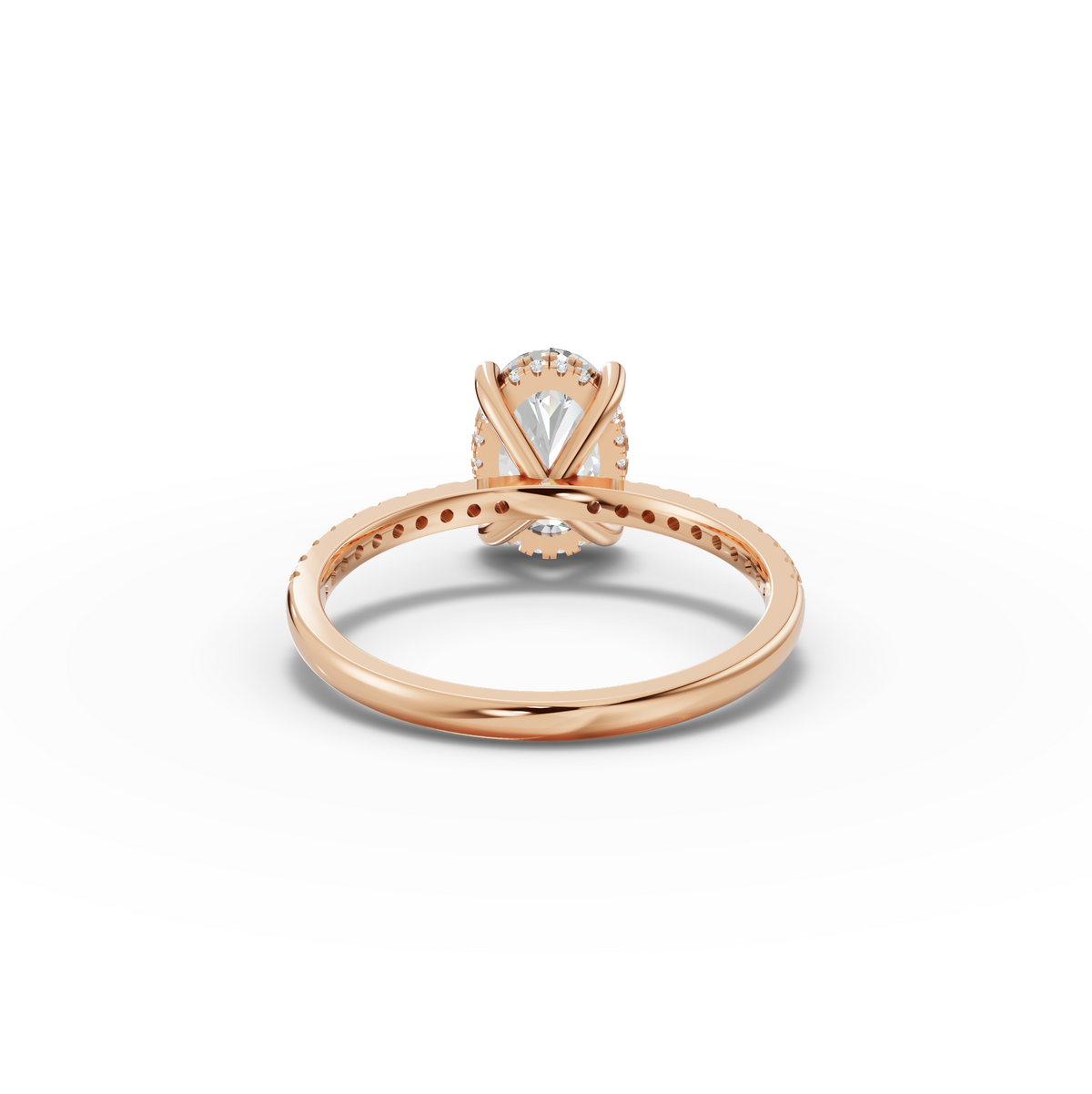 1.67 CT Oval Solitaire Pavé Lab Grown Diamond Ring, view 6