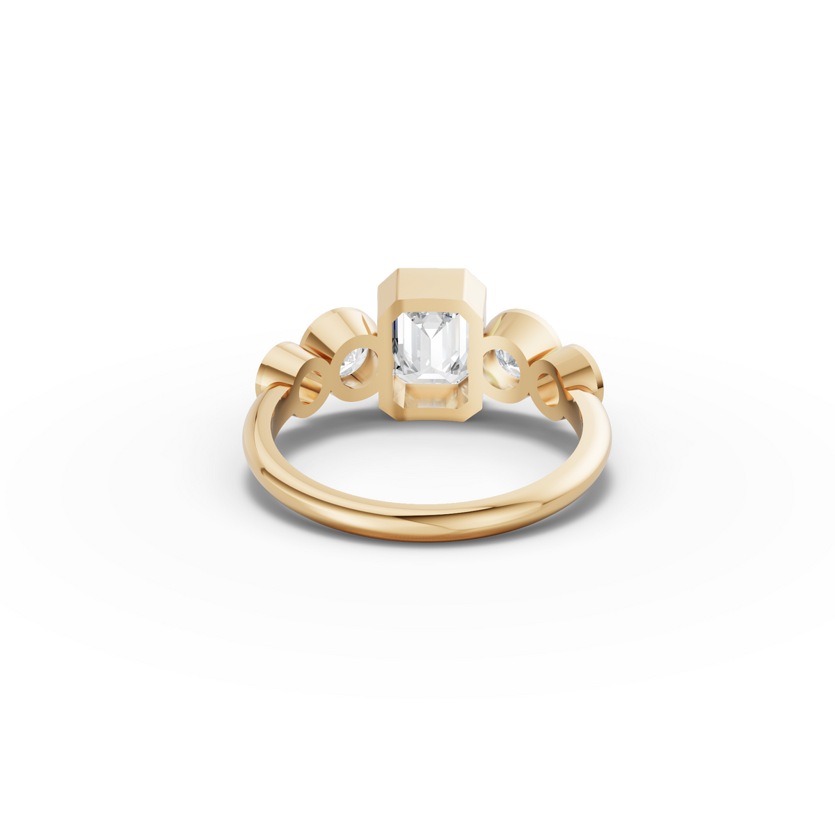 1.68 Emerald With Side Stone Engagement Ring, view 4