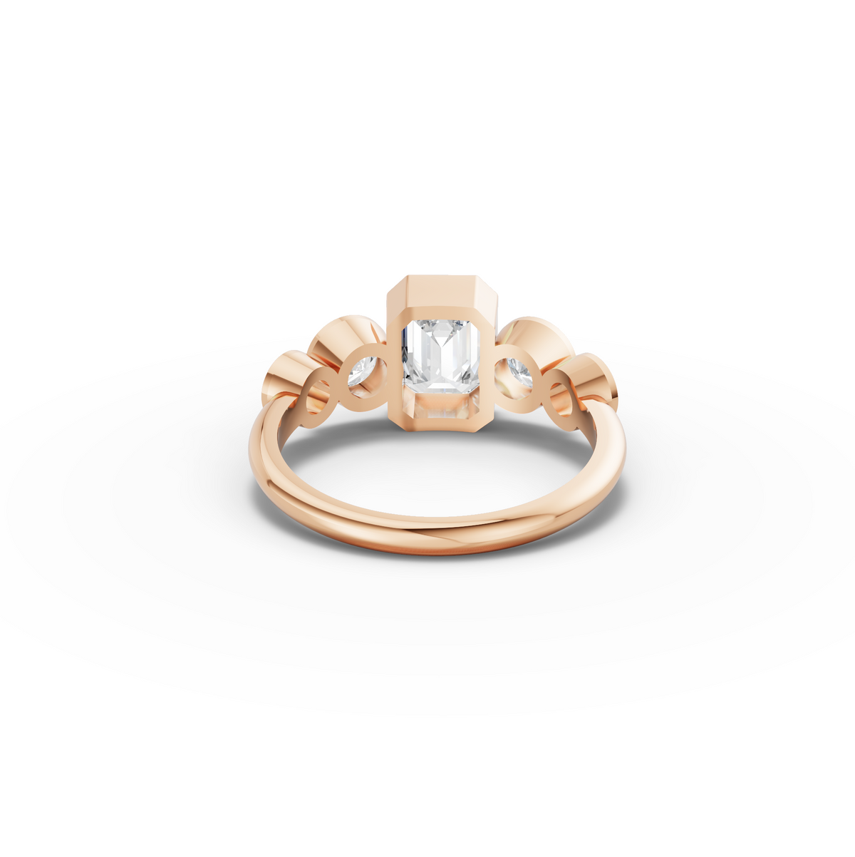 1.68 Emerald With Side Stone Engagement Ring, view 6