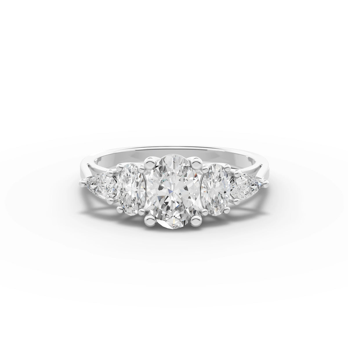 1.69 CT Oval Solitaire With Side Stone Lab Grown Diamond Ring in white gold