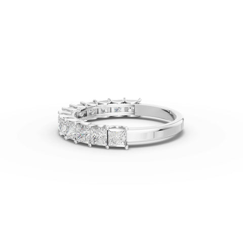 1.69 CT Princess U-Prong Half Eternity Lab Grown Diamond Ring in white gold, view 2