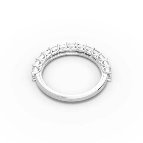 1.69 CT Princess U-Prong Half Eternity Lab Grown Diamond Ring in white gold, view 3