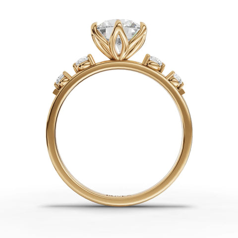 1.69 Ct Round Solitaire With Side Stone Lab Grown Diamond Ring, view 2