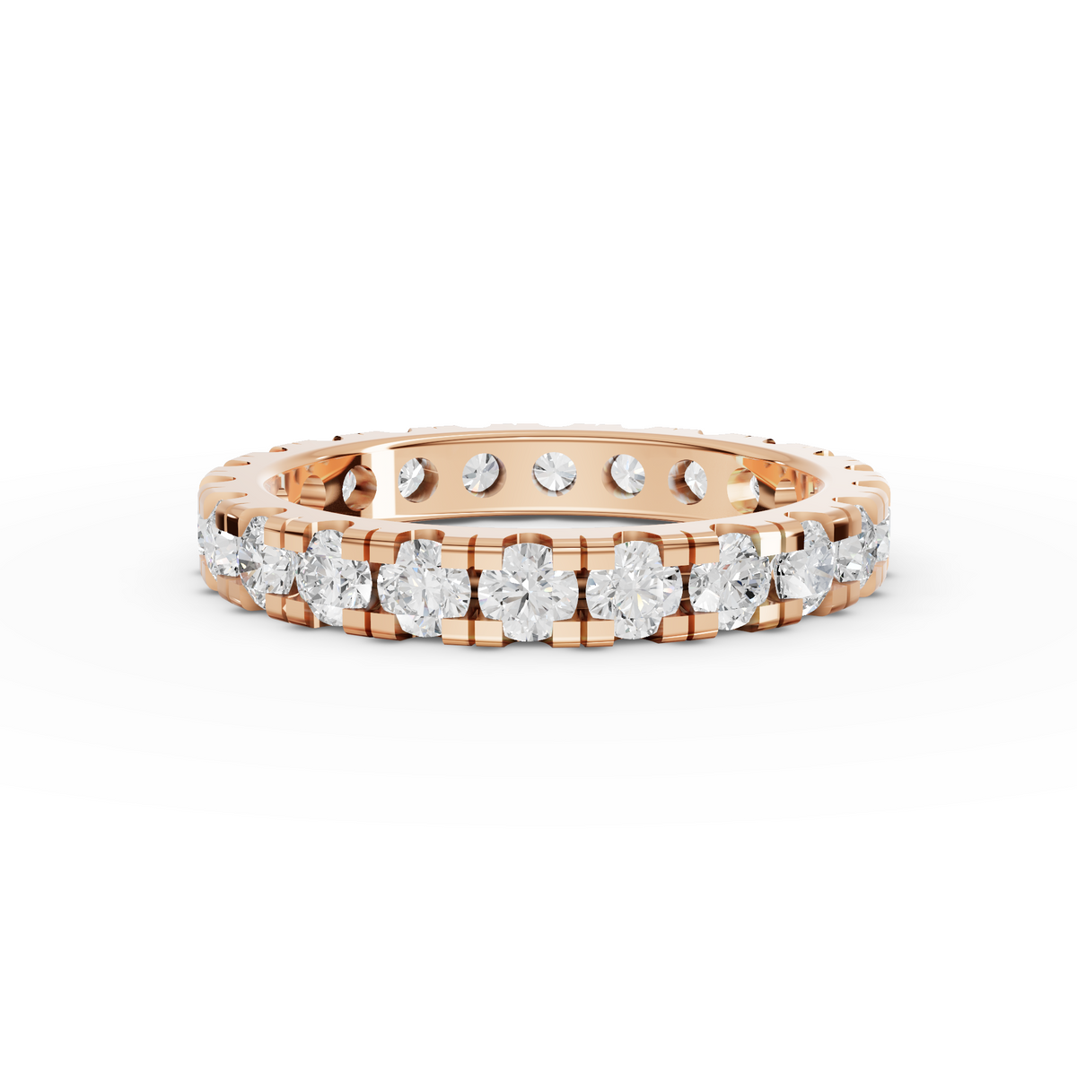 1.70 CT Round Bar-Set Full Eternity Lab Grown Diamond Band in rose gold