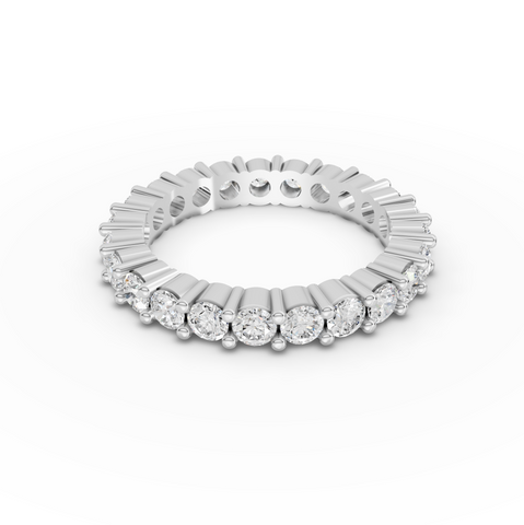 1.70 CT Round Basket Setting Full Eternity Lab Grown Diamond Ring