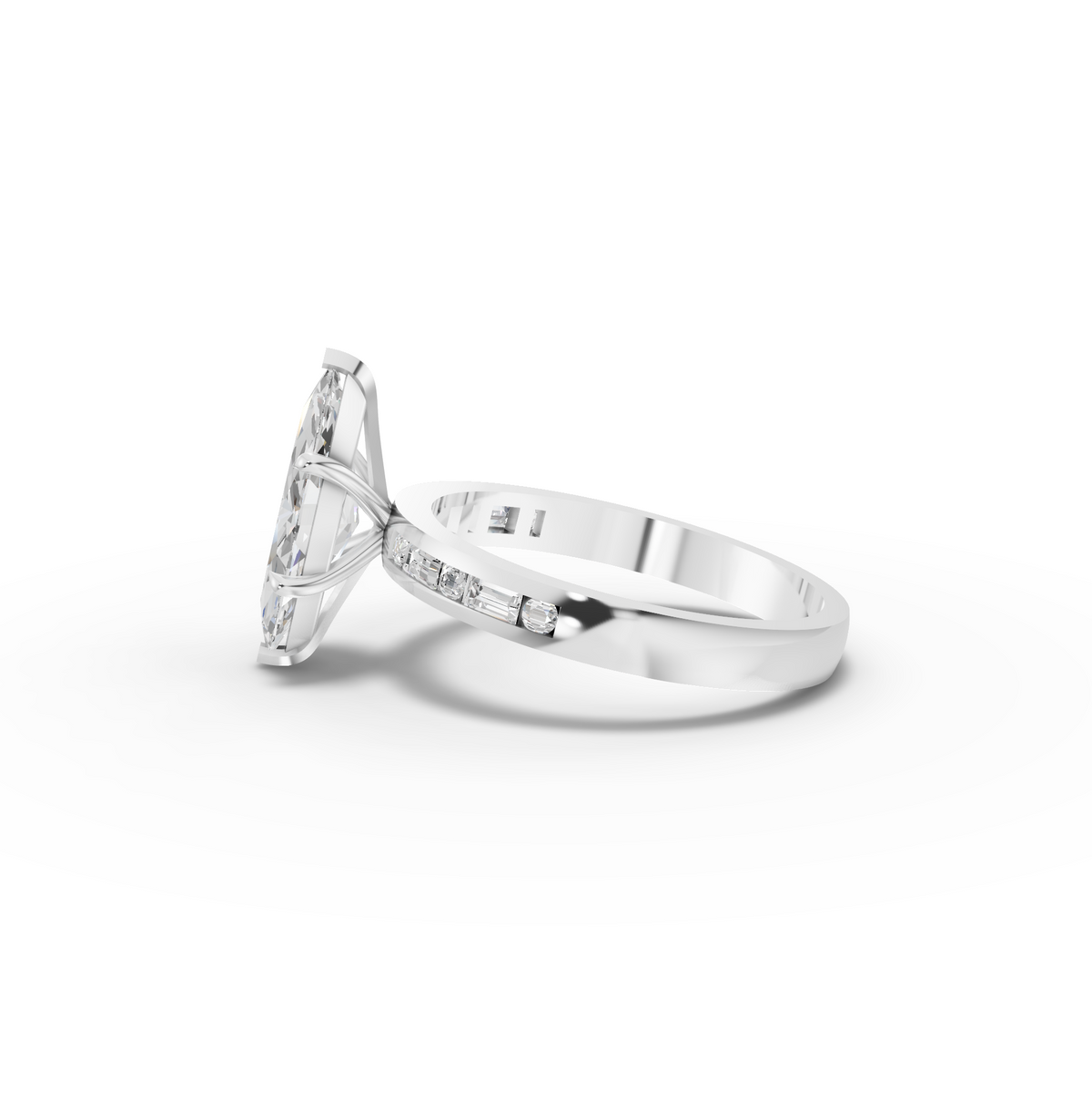1.73 CT Marquise Solitaire with Baguette Lab Grown Diamond Band