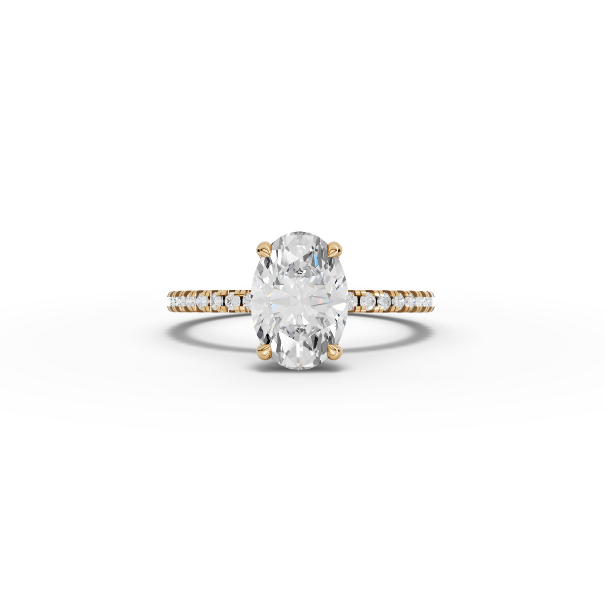 1.73 CT Oval Hidden Halo Pavé Lab Grown Diamond Ring, view 5