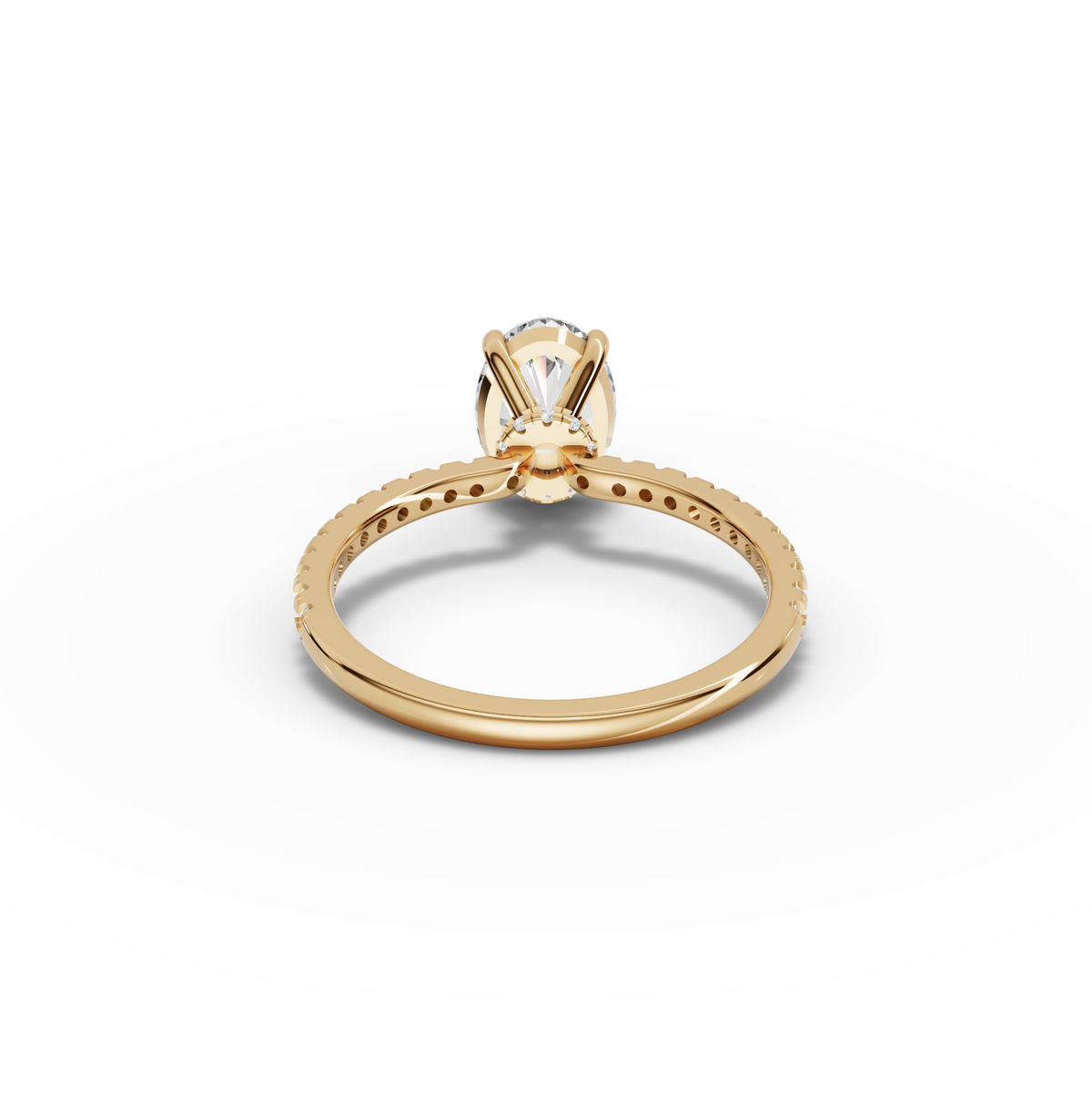 1.73 CT Oval Hidden Halo Pavé Lab Grown Diamond Ring, view 7
