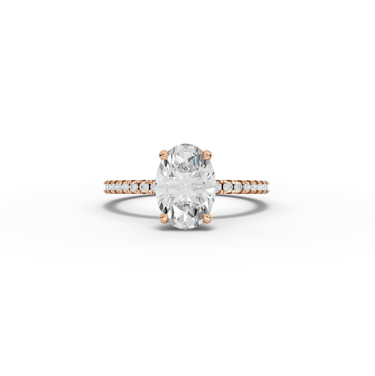 1.73 CT Oval Hidden Halo Pavé Lab Grown Diamond Ring, view 8