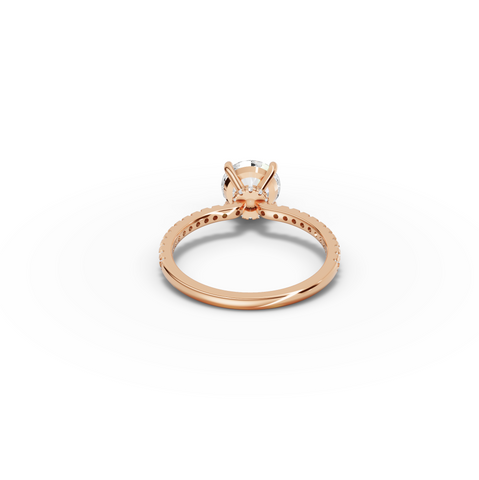 1.73 CT Round Hidden Halo Pavé Lab Grown Diamond Ring, view 6