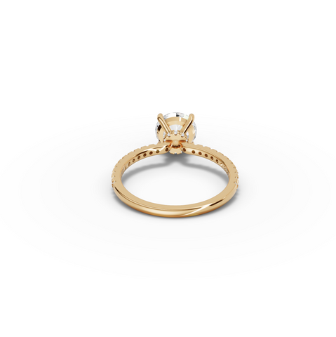 1.73 CT Round Hidden Halo Pavé Lab Grown Diamond Ring, view 9
