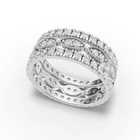 Round bridal set white gold angle