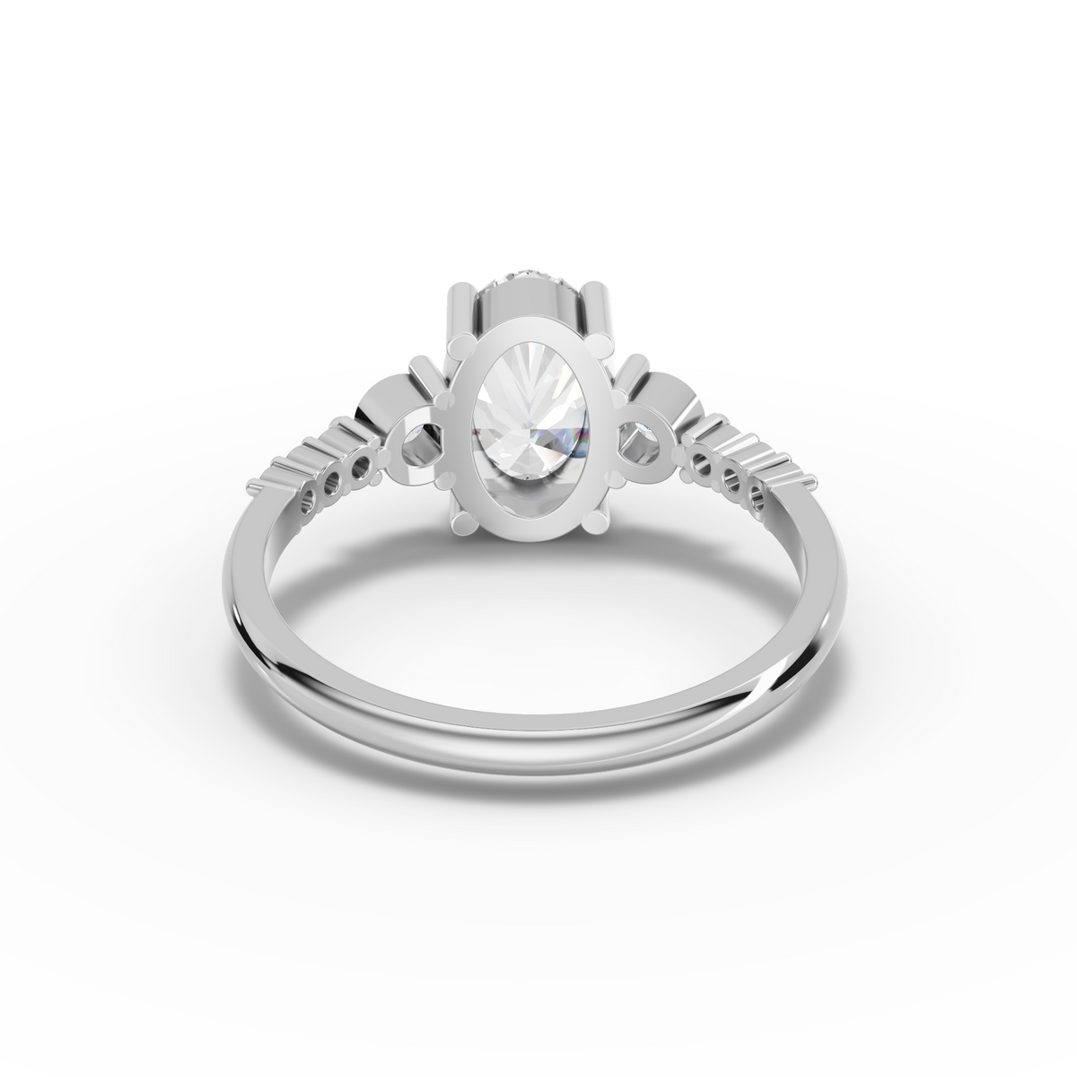 1.78 CT Oval Three-Stone Pavé Lab Grown Diamond Ring