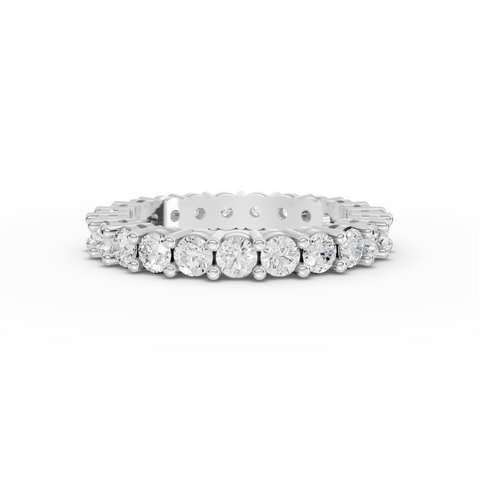Seraphina 1.78 ct round lab grown diamond eternity band with full-circle diamond setting and slim profile