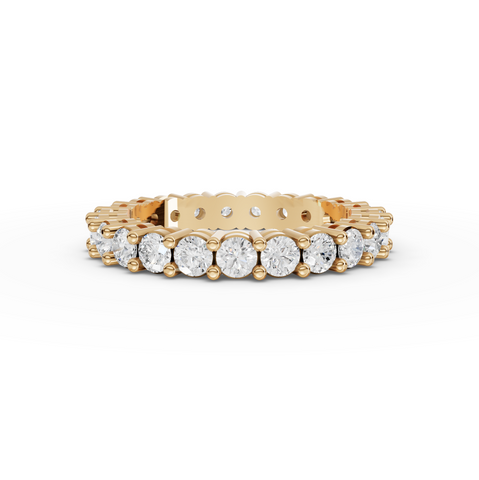 1.78 CT Round Basket Setting Full Eternity Lab Grown Diamond Ring in yellow gold