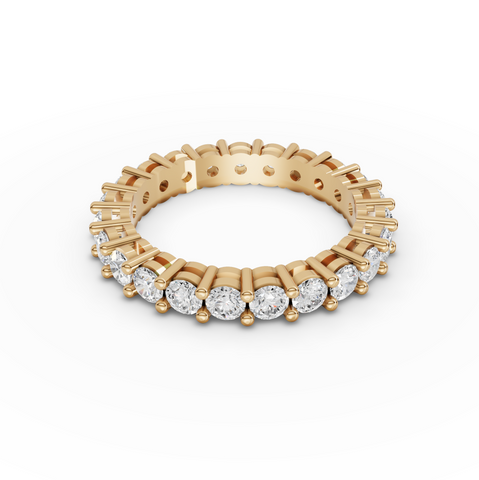 1.78 CT Round Basket Setting Full Eternity Lab Grown Diamond Ring, view 2