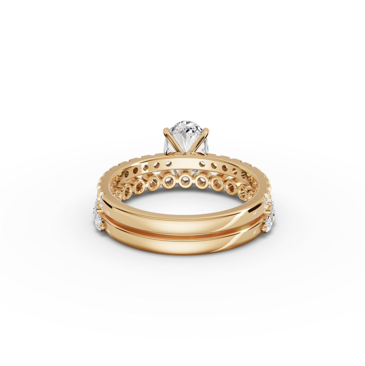 1.88 CT Oval Solitaire with Matching Pavé Lab Grown Diamond Band Set, view 5
